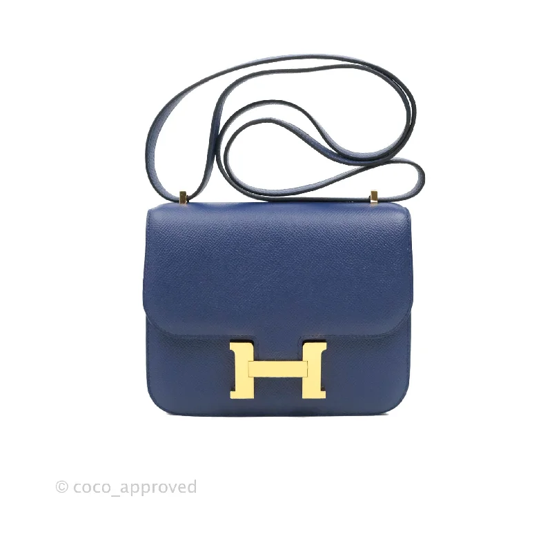 Hermès Constance Mini 18cm Bleu Saphir Epsom Gold Hardware