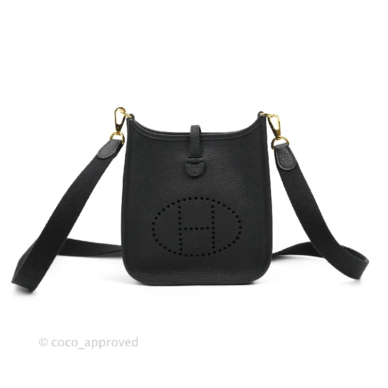 Hermès Mini Evelyne 16 Amazone Clemence Black Gold Hardware