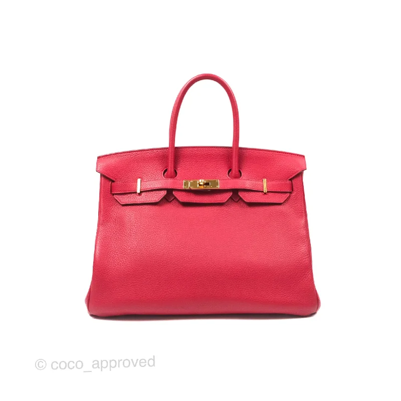 Hermès Retourne Birkin 35 Red Togo Gold Hardware