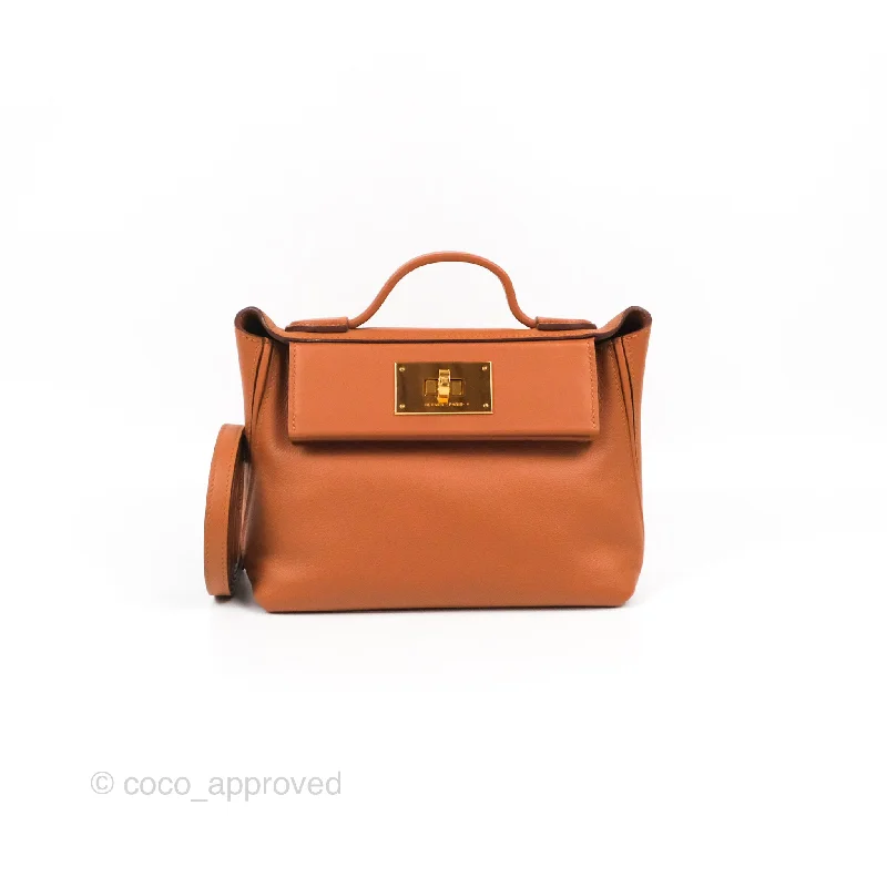 Hermès 24/24 21 Mini Gold Evercolor Gold Hardware