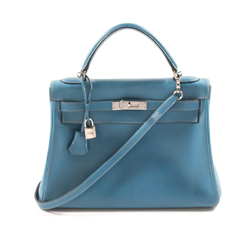 Hermès Kelly 32 Retourne Bleu Jean Swift