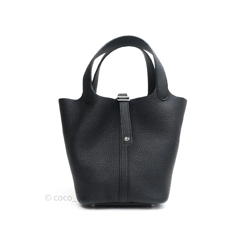 Hermès Taurillon Clemence Picotin Lock 18 PM Black Palladium Hardware