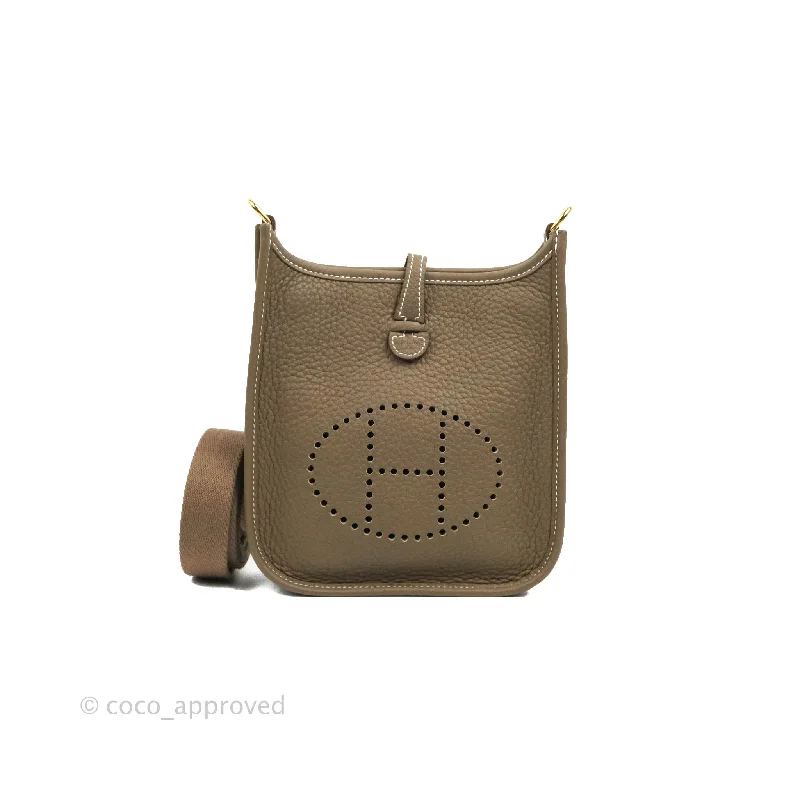 Hermès Mini Evelyne 16 Amazone Clemence Etoupe Gold Hardware