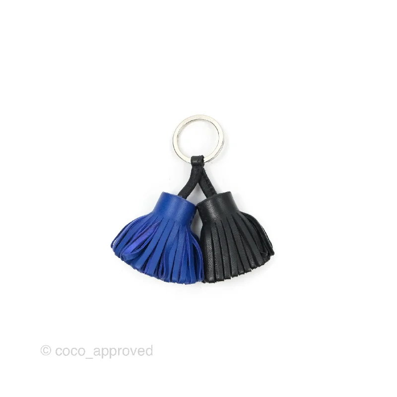 Hermes Carmen Key Ring Black&Blue Palladium Hardware