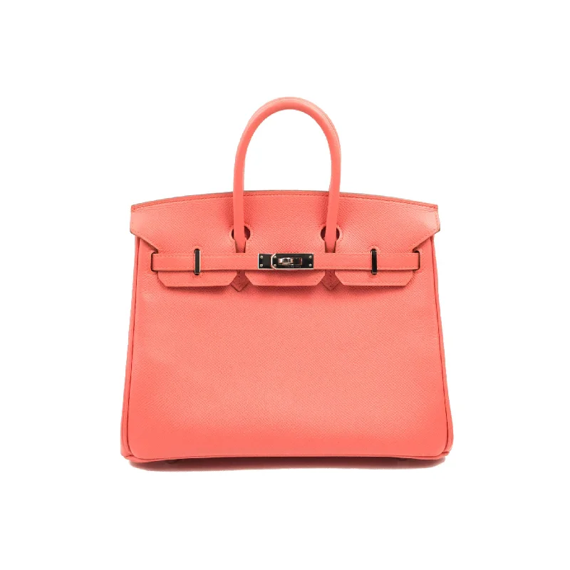 Hermes Birkin 25 Flamingo Epsom Palladium Hardware