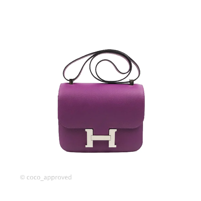 Hermès Constance 24 Anemone Evercolor Palladium Hardware