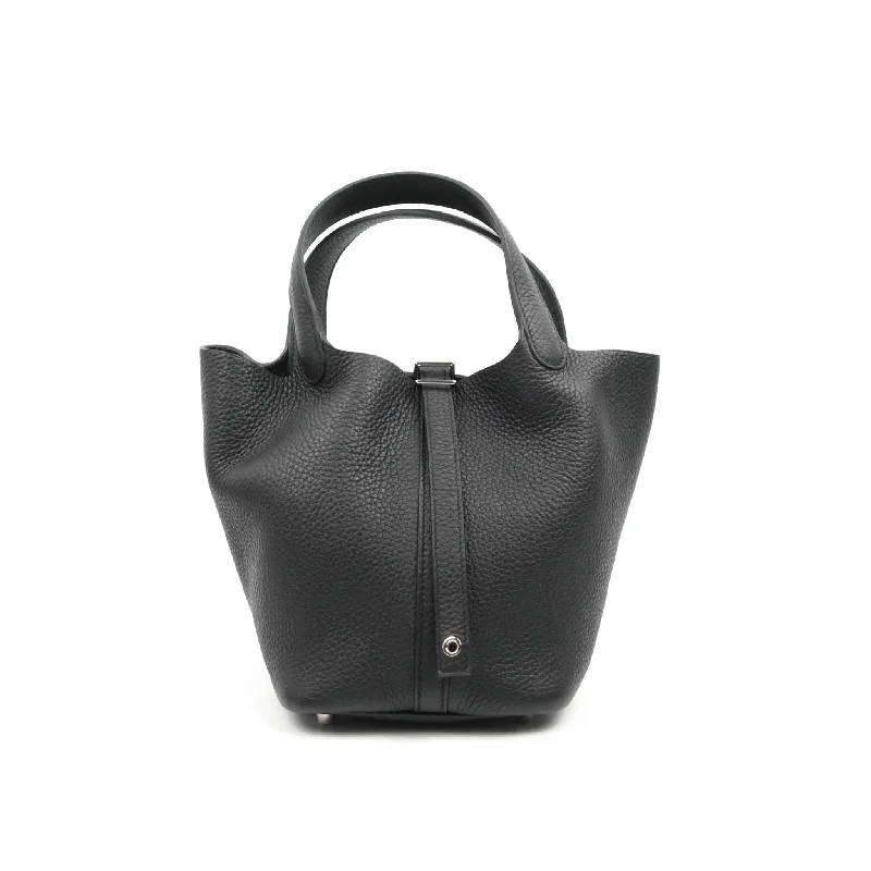 Hermès Taurillon Clemence Picotin Lock 18 PM Black Palladium Hardware