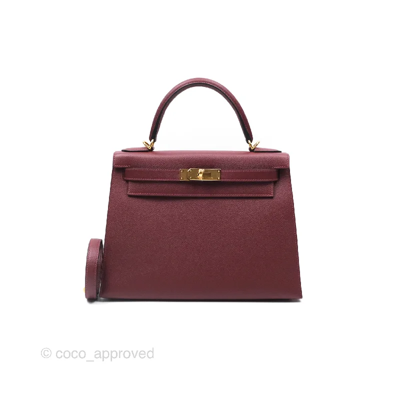 Hermès Kelly 28 Sellier Rouge Epsom Gold Hardware