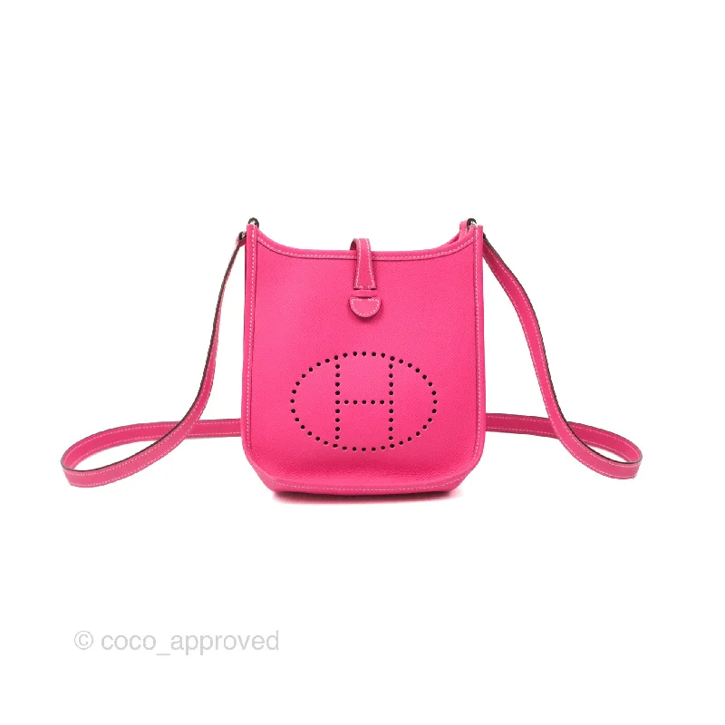 Hermès Mini Evelyne 16 Hot Pink Epsom Palladium Hardware