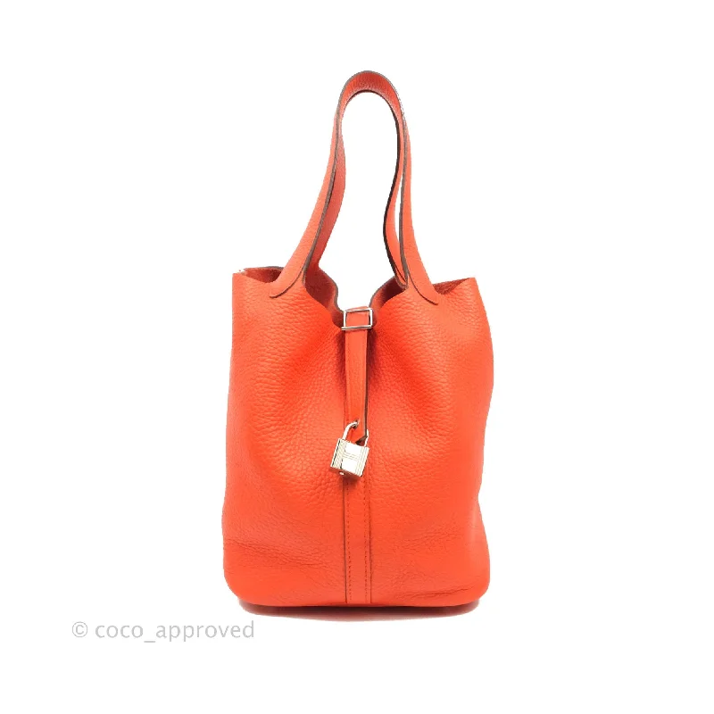 Hermès Picotin 22 Orange Clemence Palladium Hardware