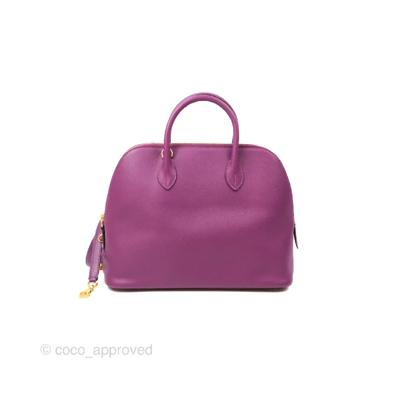 Hermès Bolide 1923 31 Purple Epsom Palladium Hardware