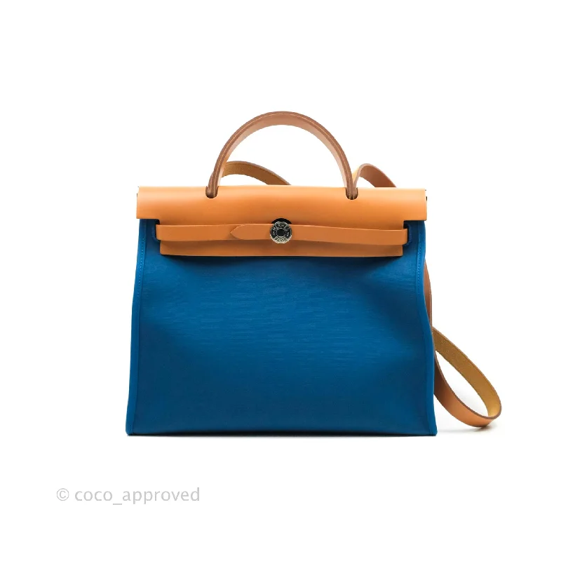 Hermès Herbag Zip 31 Outremer Nature Leather Palladium Hardware