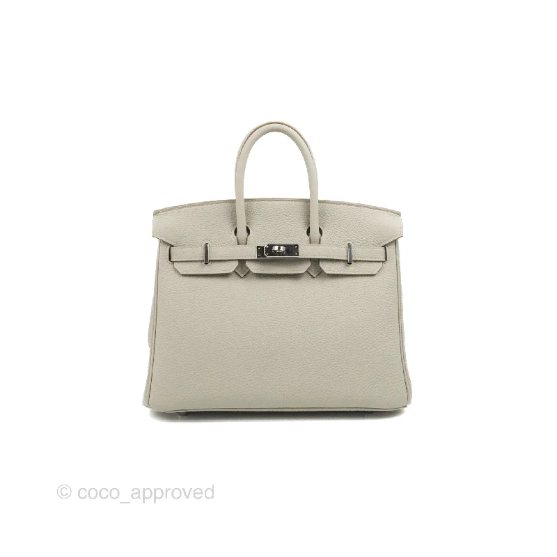 <DM/Email to purchase> Hermes Birkin 25 Verso Perle/Nata Togo Palladium Hardware