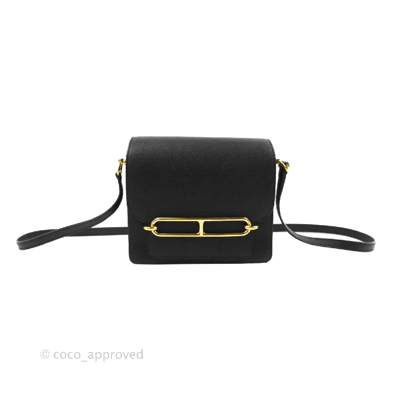 Hermès Roulis Mini 18 Black TM Gold Hardware