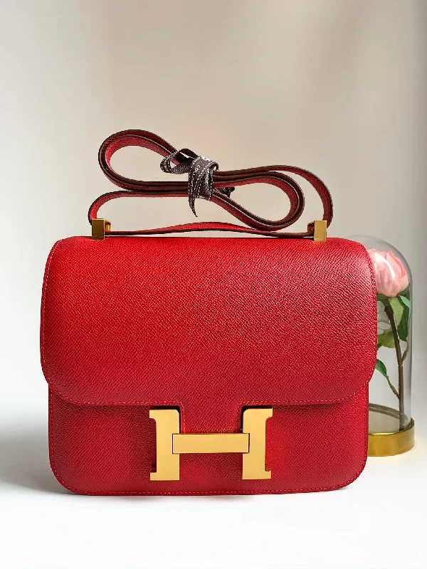 Hermès Constance 18 Rouge Casaque Gold Hardware⁣