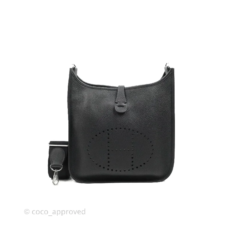 Hermes Evelyne III 29 Black Clemence Silver Hardware