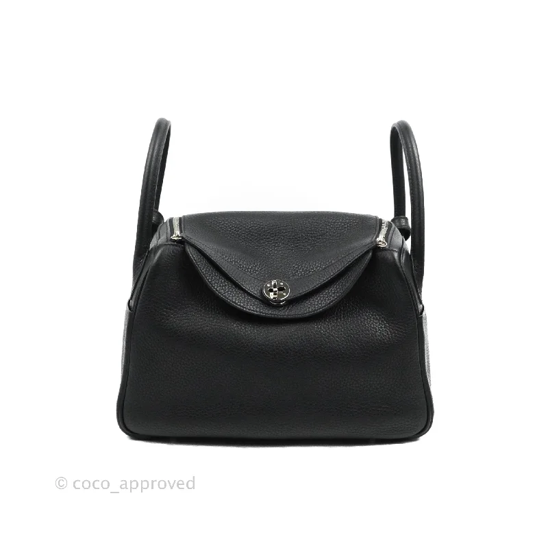 Hermès Lindy 30 Black Clemence Palladium Hardware