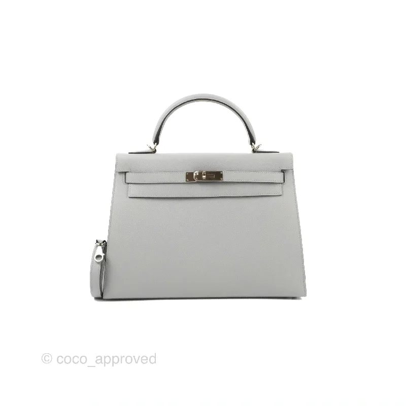 Hermès Kelly 32 Sellier Bleu Glacier Epsom Palladium Hardware