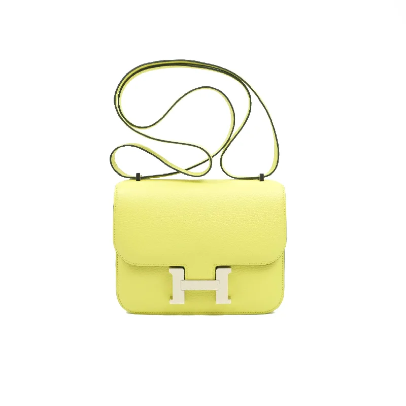 Hermès Constance Mini 18cm R9 Jaune Bourgeon Chevre Mysore Palladium Hardware