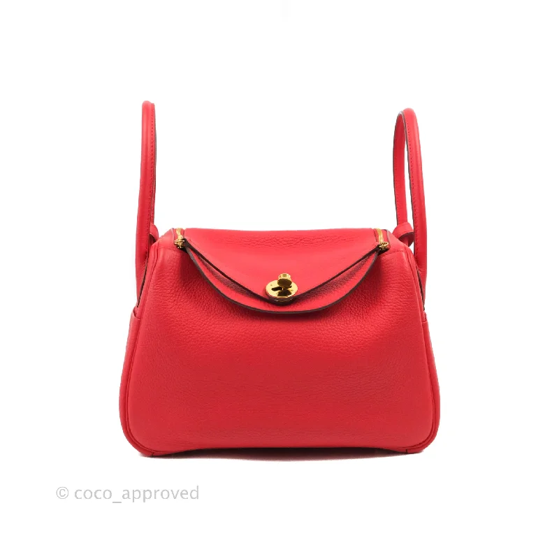 Hermès Lindy 26 Rouge de Coeur Clemence Gold Hardware