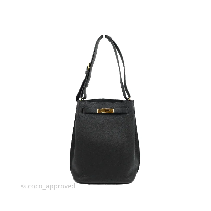 Hermes Togo So Kelly 22 Black Gold Hardware