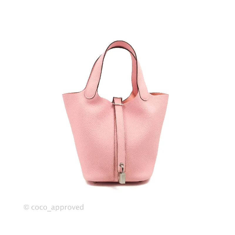 Hermès Picotin Lock 18 Sakura Pink Clemence Silver Hardware