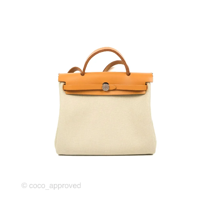 Hermès Herbag Zip 31 Retourne Natural Canvas Palladium Hardware