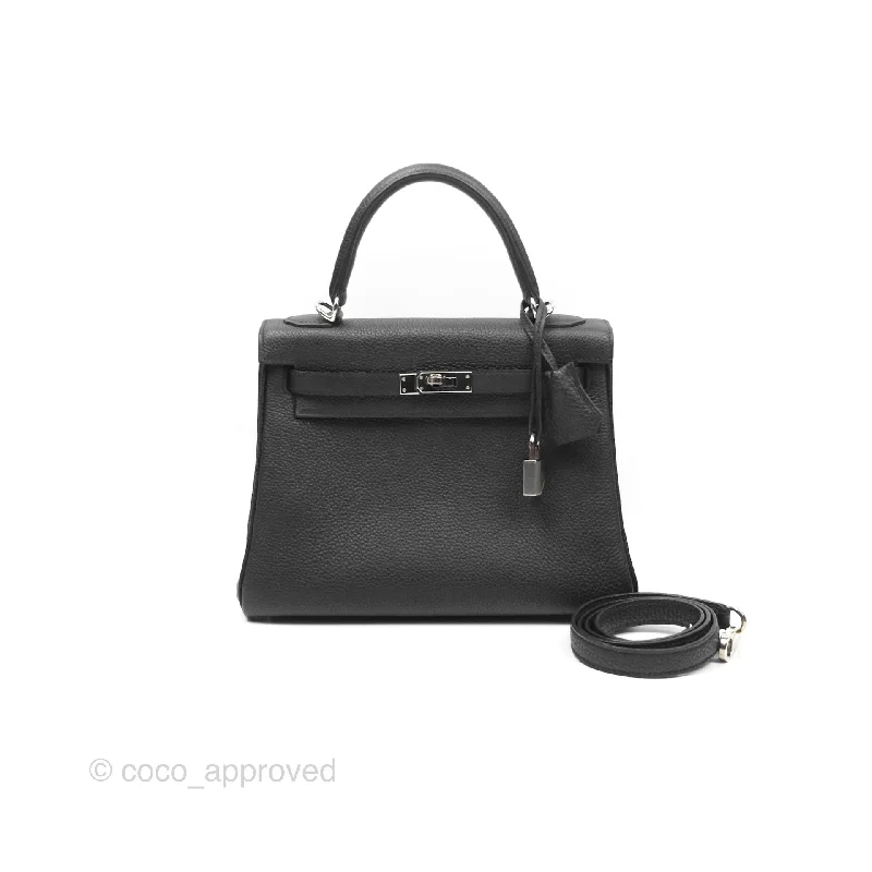 - DM/Email To Purchase - Hermès Retourne Kelly 25 Black Togo Palladium Hardware