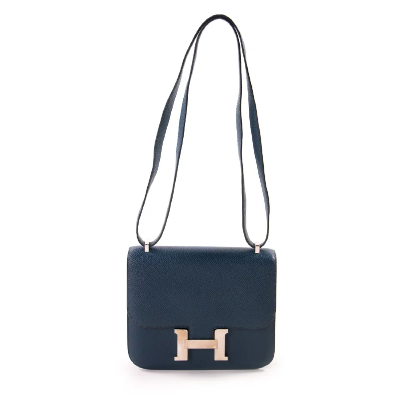 Hermès Mini Constance 18 Navy Blue Epsom