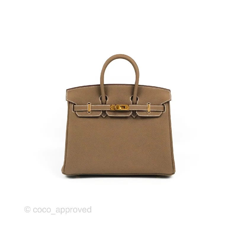 Hermes Birkin 25 Retourne Etoupe 18 Togo Gold Hardware