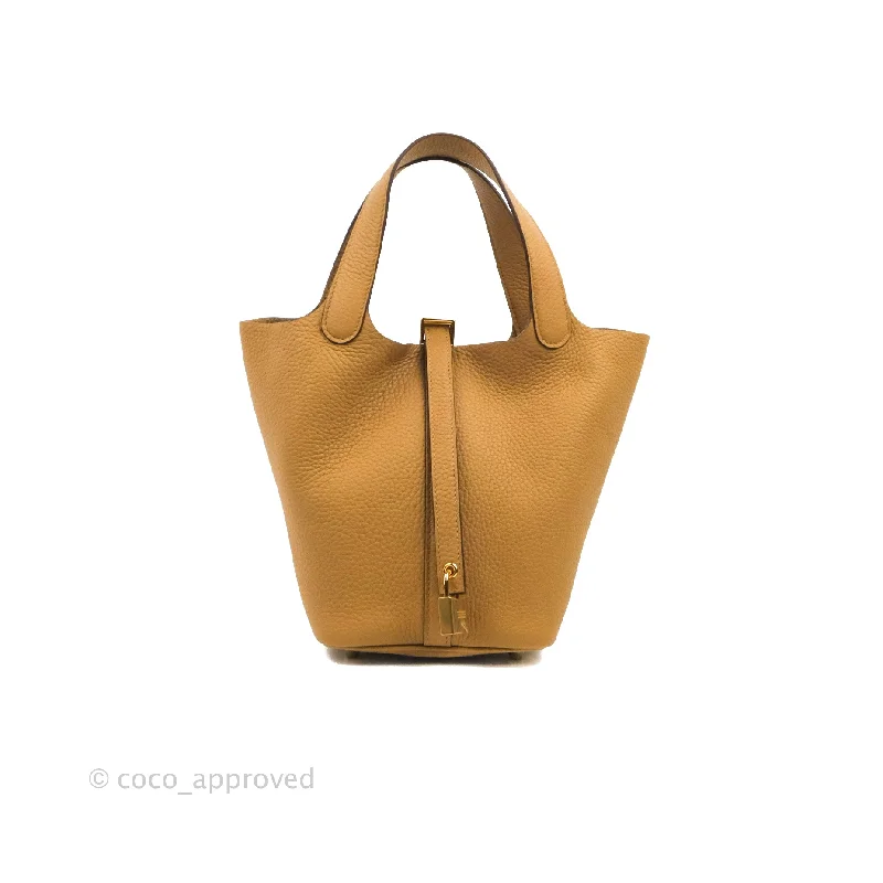 Hermès Picotin Lock 18 Clemence Biscuit 48 Gold Hardware