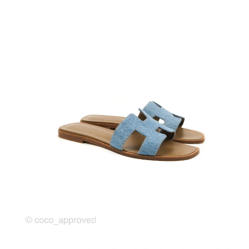 Hermès Oran Sandals Denim Size 37.5