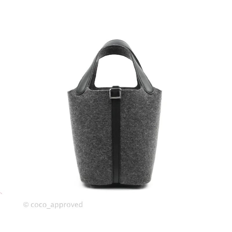 Hermès Wool Feutre Swift Grey Picotin Lock 18 PM Palladium Hardware