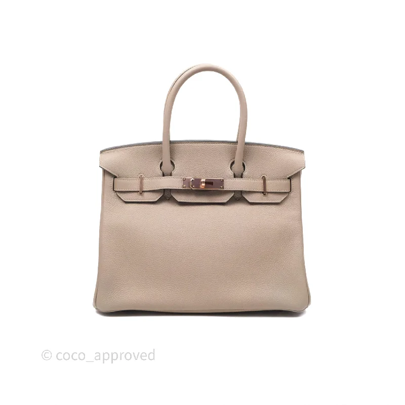 Hermès Birkin 30 Retourne Gris Asphalte M8 Togo Rose Gold Hardware