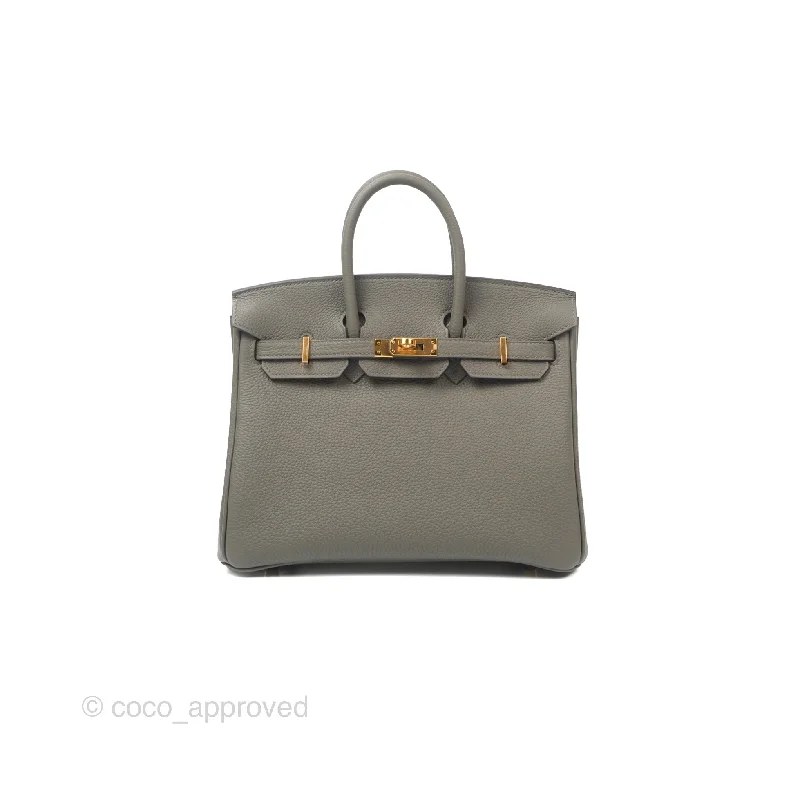 Hermes Birkin 25 Retourne Gris Meyer 0L Togo Gold Hardware