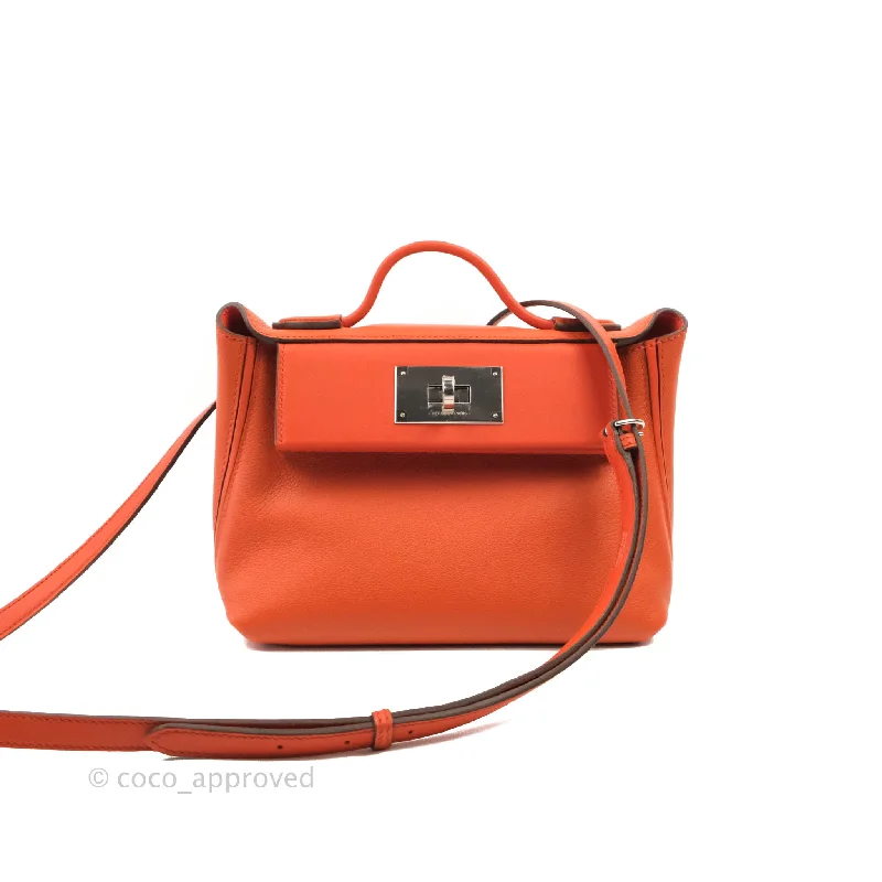 Hermès 24/24 21 Mini Terre Battue Palladium Hardware