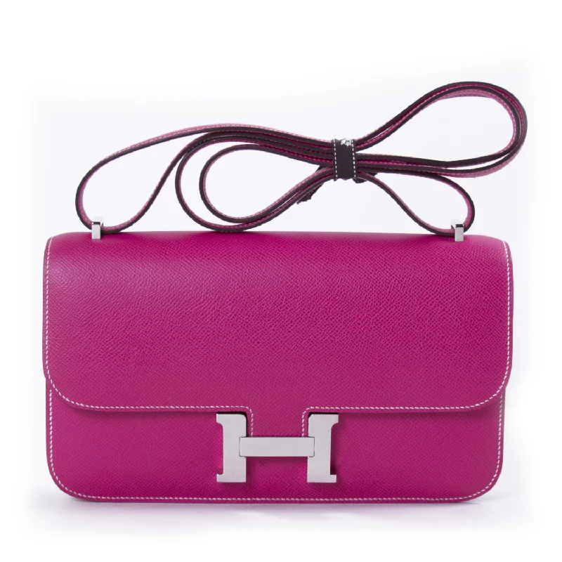 Hermès Constance Elan 25 Rose Tyrien Epsom