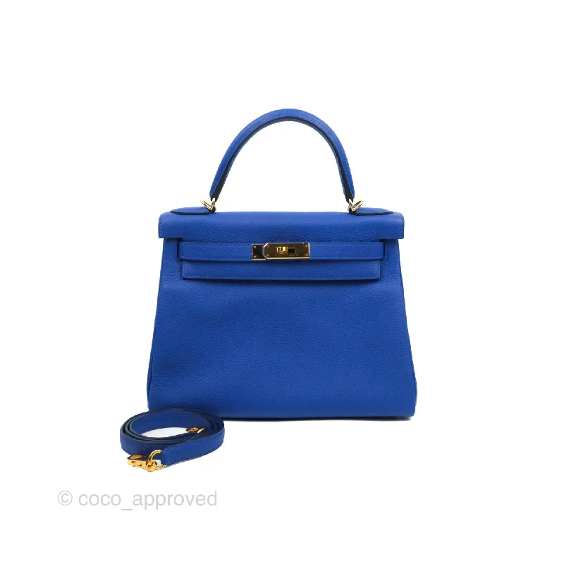 - DM/Email to purchase - Hermès Kelly Retourne 28 Bleu Royal Togo Gold Hardware