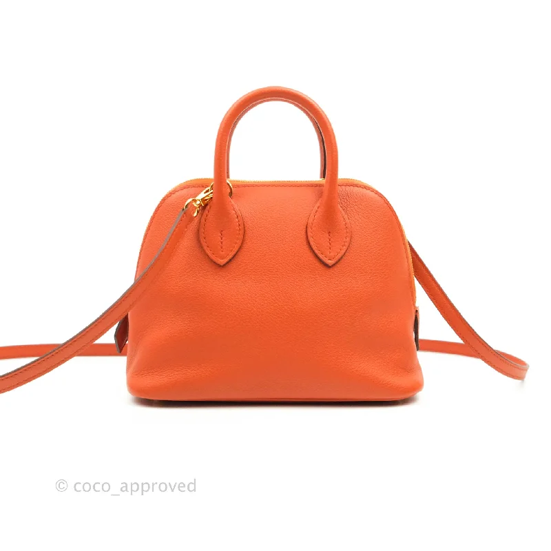 Hermès Bolide Mini 1923 Evercolour Terre Battue/Anemone Verso Gold Hardware