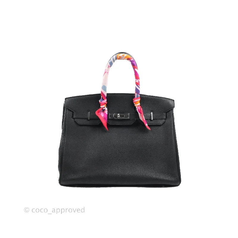 Hermès Retourne Birkin 35 Black Togo Palladium Hardware