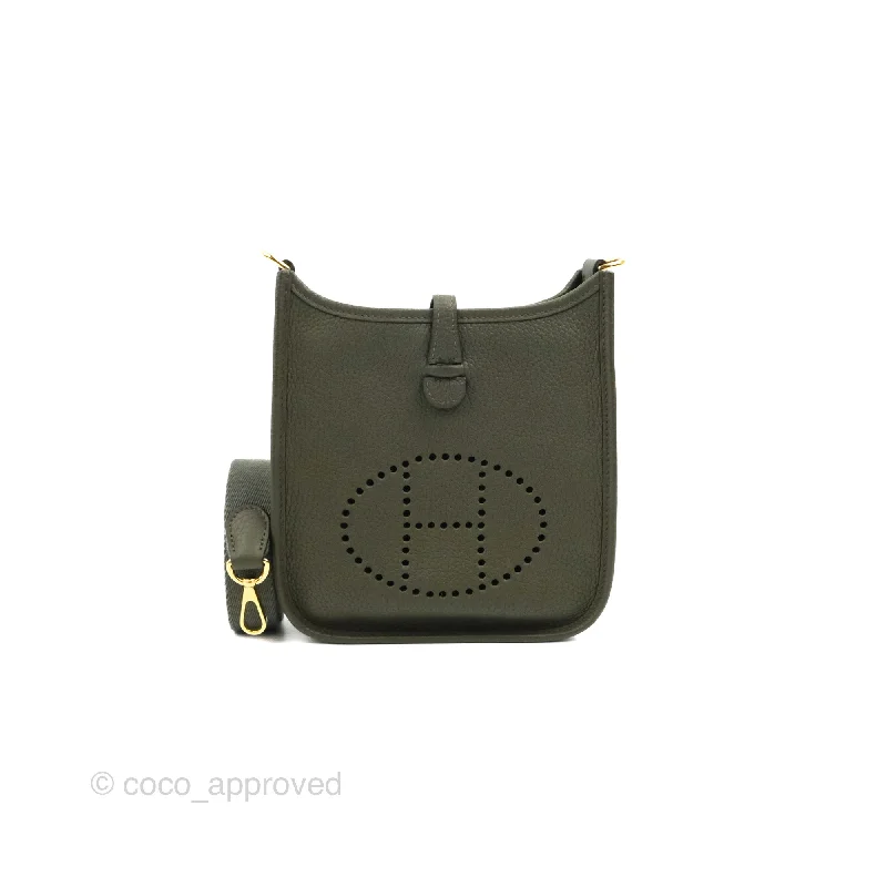 Hermès Mini Evelyne 16 Vert De Gris Clemence Gold Hardware