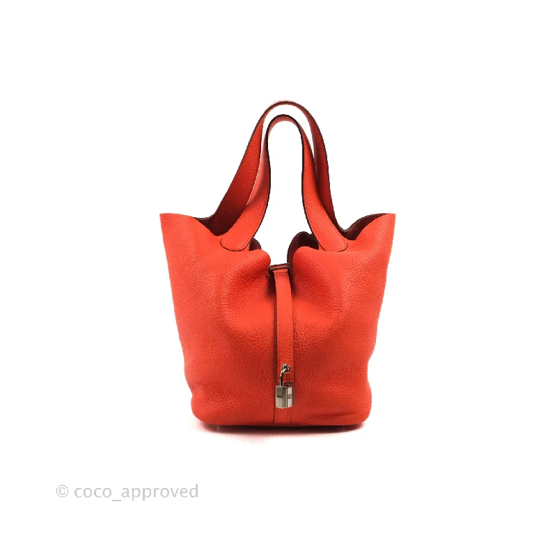 Hermès Picotin 22 Orange Clemence Palladium Hardware