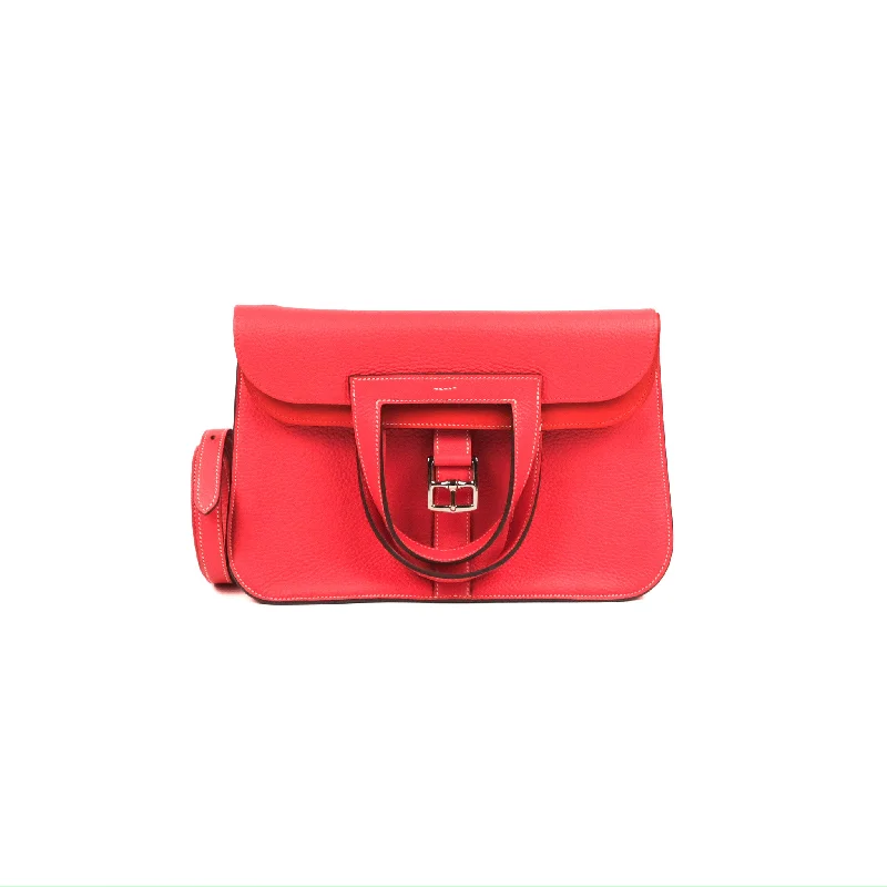 Hermès Halzan 31 Red Palladium Hardware