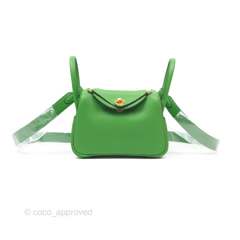 Hermès Mini Lindy 20 Vert Yucca A8 Clemence Gold Hardware