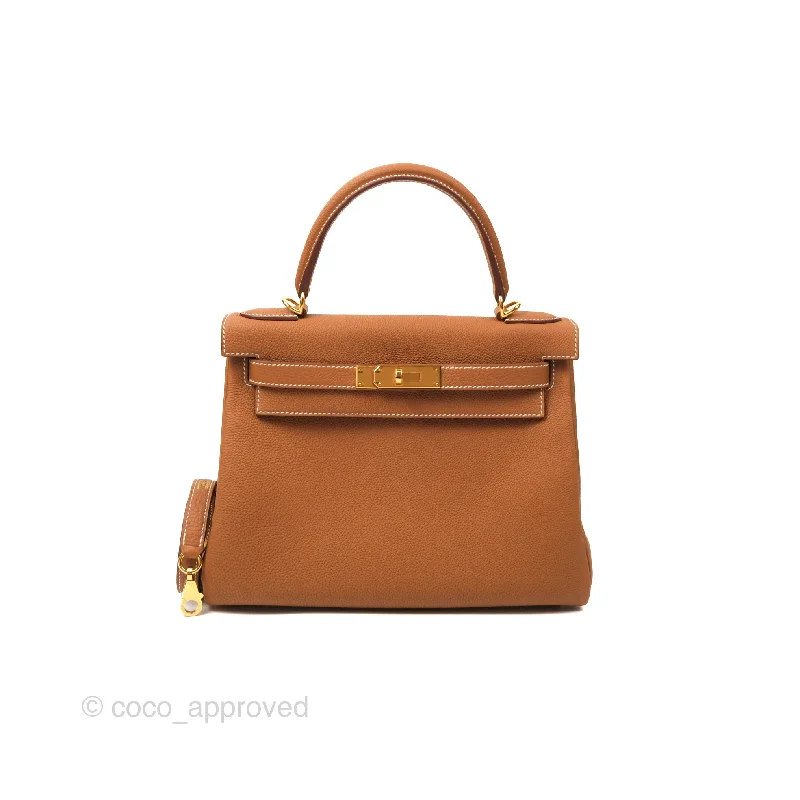 Hermès Retourne Kelly 28 Gold Togo Gold Hardware