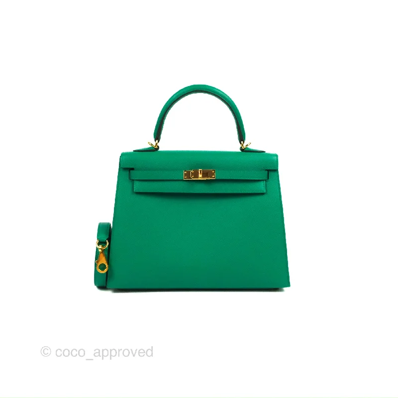 Hermès Sellier Kelly 25 Vert Jade Epsom Gold Hardware