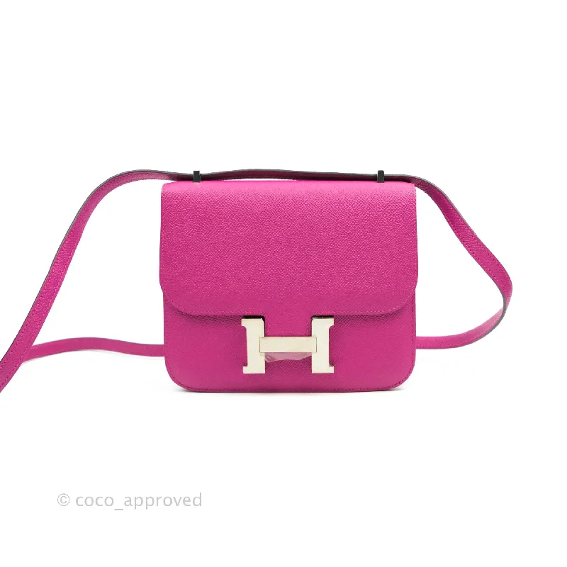 Hermès Constance Mini 18cm Rose Pourpre Epsom Palladium Hardware