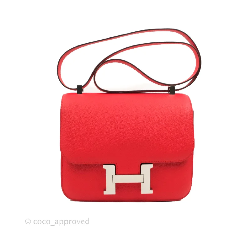 Hermès Constance 24 Rouge De Coeur Veau Epsom Palladium Hardware