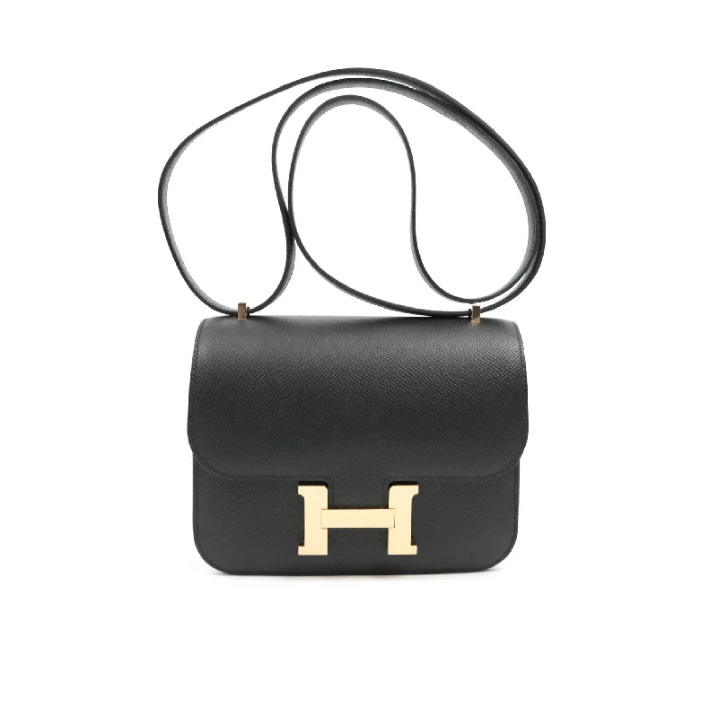 Hermès Constance Mini 18cm Black Epsom Rose Gold Hardware