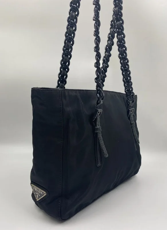 Prada Nylon Tote w Chain